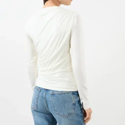 New ANINE BING Bray Ruched Long-Sleeved Top