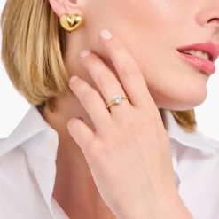 Discount THOMAS SABO Brilliant Cut Zirconia Gold-Plated Ring