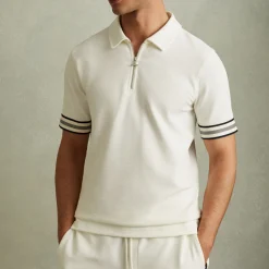 Bristol Textured Half-Zip Polo Shirt