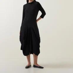 Bubble Jacquard Asymmetric Dress