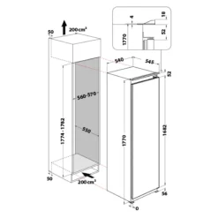 Sale WHIRLPOOL Built-In 55cm Freezer (Tall) with No Frost