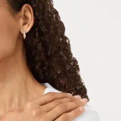 Discount COACH C Logo Huggie Hoop Earrings