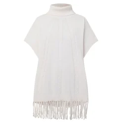 Fashion ELENA MIRÒ Cable Knit Fringed Cape