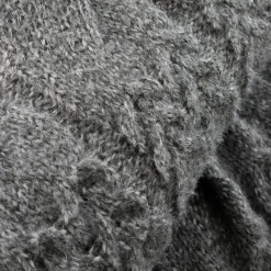 Discount BIANCA Cable Knit Throw Grey