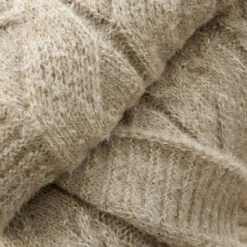 Cable Knit Throw Natural