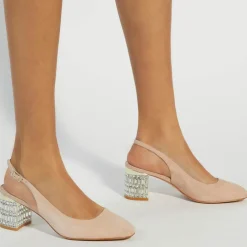 Discount DUNE LONDON Calena Embellished Slingback Block Heels