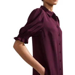 Candice Scalloped Mini Shirt Dress