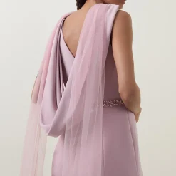 Cape-Sleeve Pencil Dress