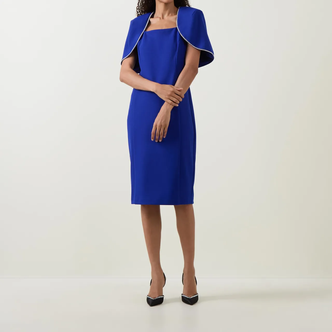 New JOSEPH RIBKOFF Cape-Sleeve Pencil Dress
