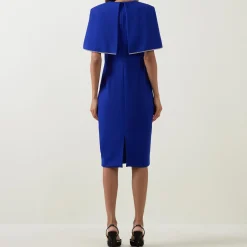 New JOSEPH RIBKOFF Cape-Sleeve Pencil Dress