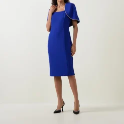 New JOSEPH RIBKOFF Cape-Sleeve Pencil Dress