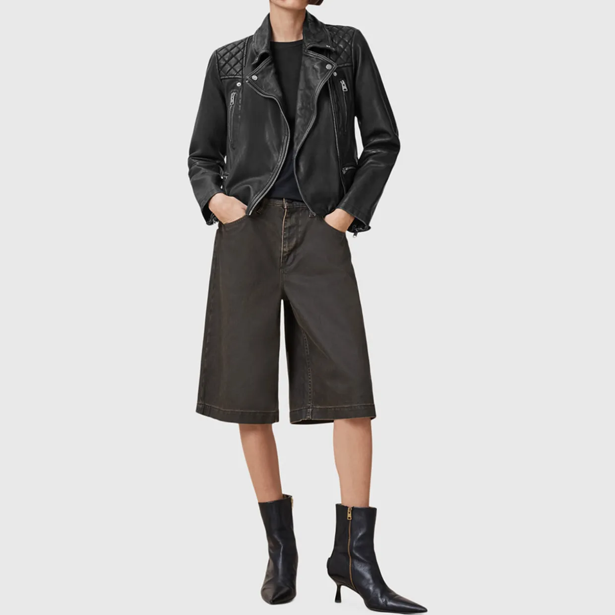 Cargo Leather Biker Jacket