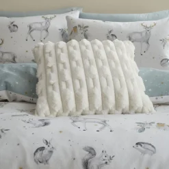 Outlet BIANCA Carved Faux Fur Cushion Cream