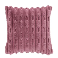 Discount BIANCA Carved Faux Fur Cushion Pink