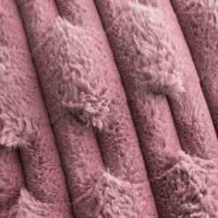 Discount BIANCA Carved Faux Fur Cushion Pink