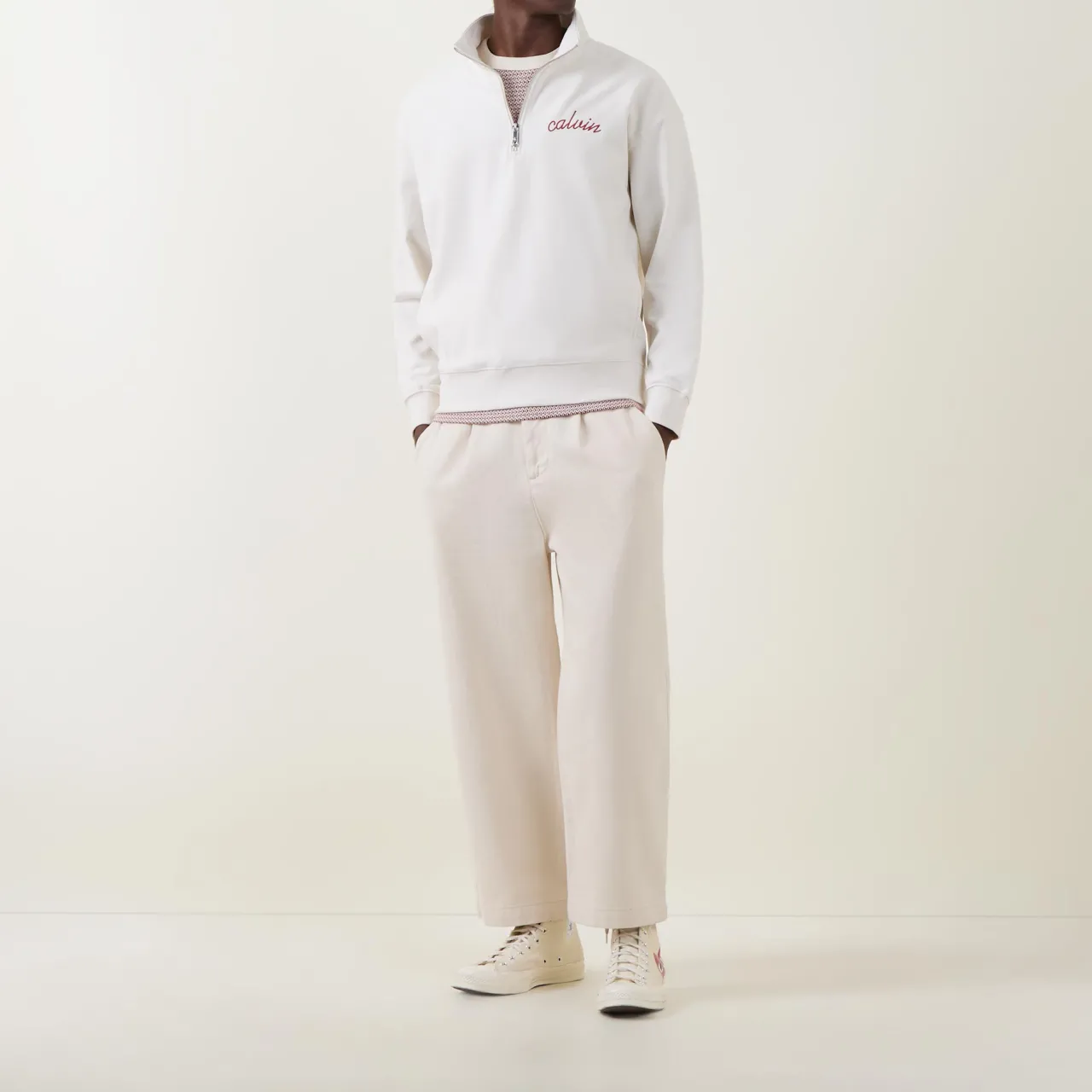 New CALVIN KLEIN JEANS Chain Stitch Logo Sweatshirt