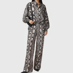 Charli High Rise Wide Leg Snake Trousers