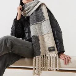 Clearance GANNI Check Logo Tassel Scarf