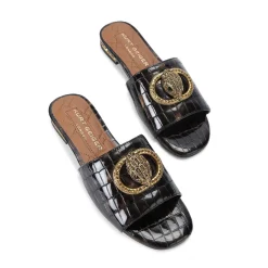 New KURT GEIGER LONDON Chelsea Croc-Effect Sandals