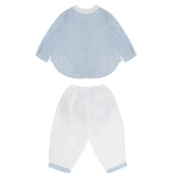 Online LAURA D Christening Granddad Collar Shirt And Bottoms Set