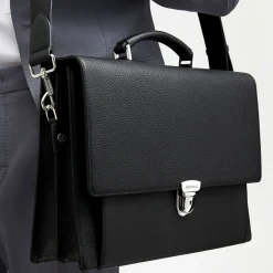 City Grained Leather Briefcase