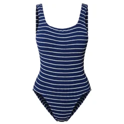 Classic Square Neck Striped Swimsuit