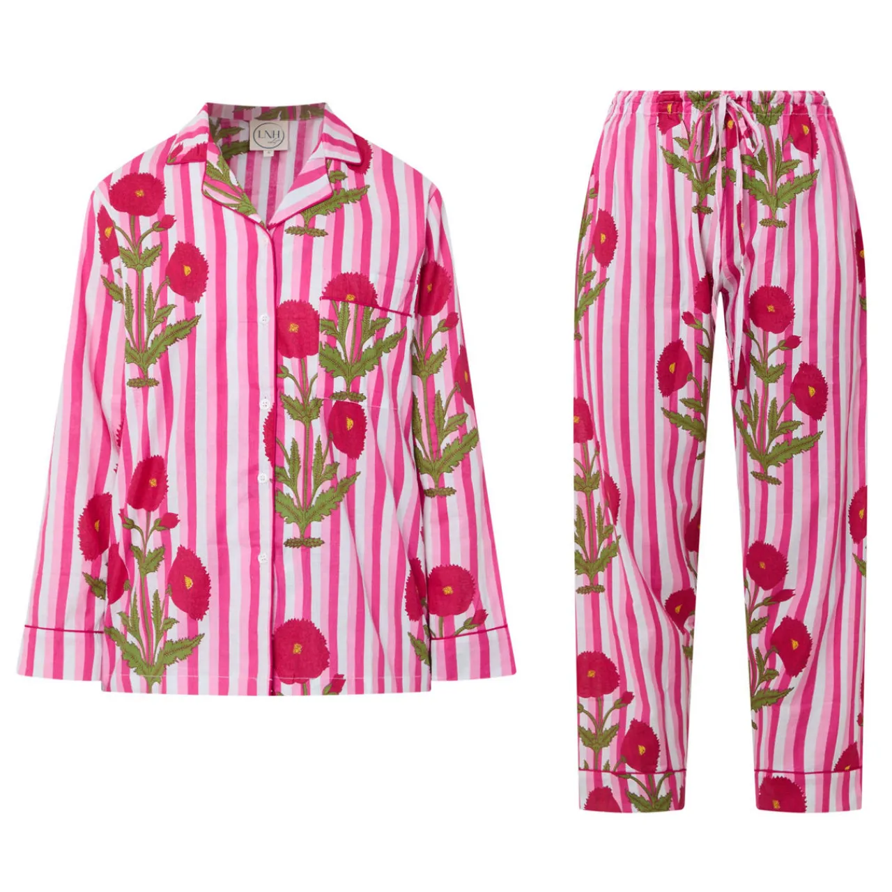Outlet LNH EDIT Claudia Floral Stripe Pyjama Set