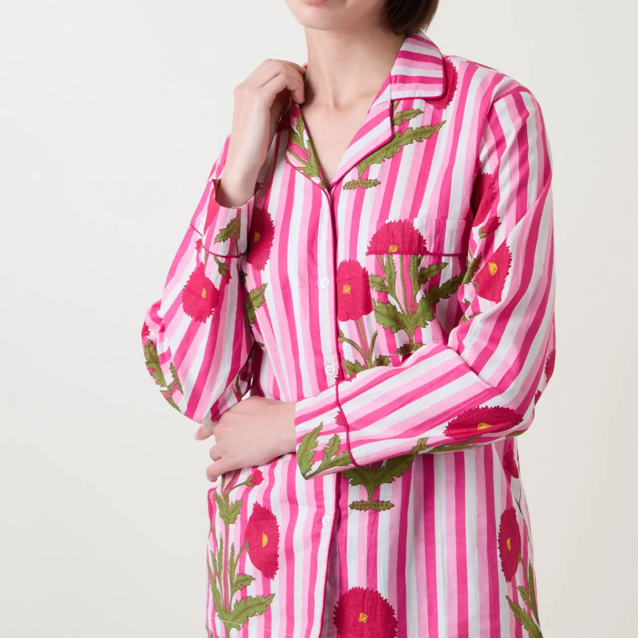 Outlet LNH EDIT Claudia Floral Stripe Pyjama Set