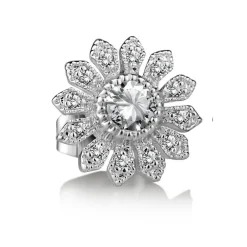 Clear Stone Flower Stud Earrings