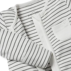 Clever Zip Striped Logo Sleepsuit