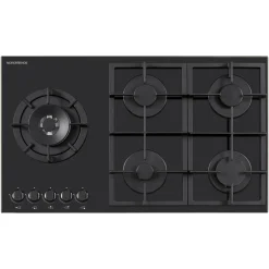 90cm Black Glass Gas Hob