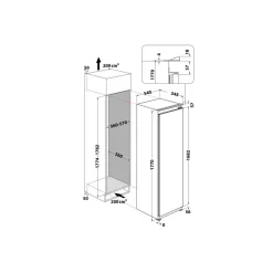 55cm Built In Upright Freezer with No Frost Technology 209L