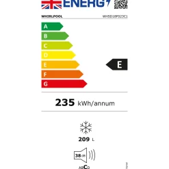 55cm Built In Upright Freezer with No Frost Technology 209L