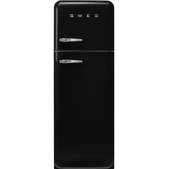 60cm 50s Style Right Hand Hinge Fridge Freezer Black