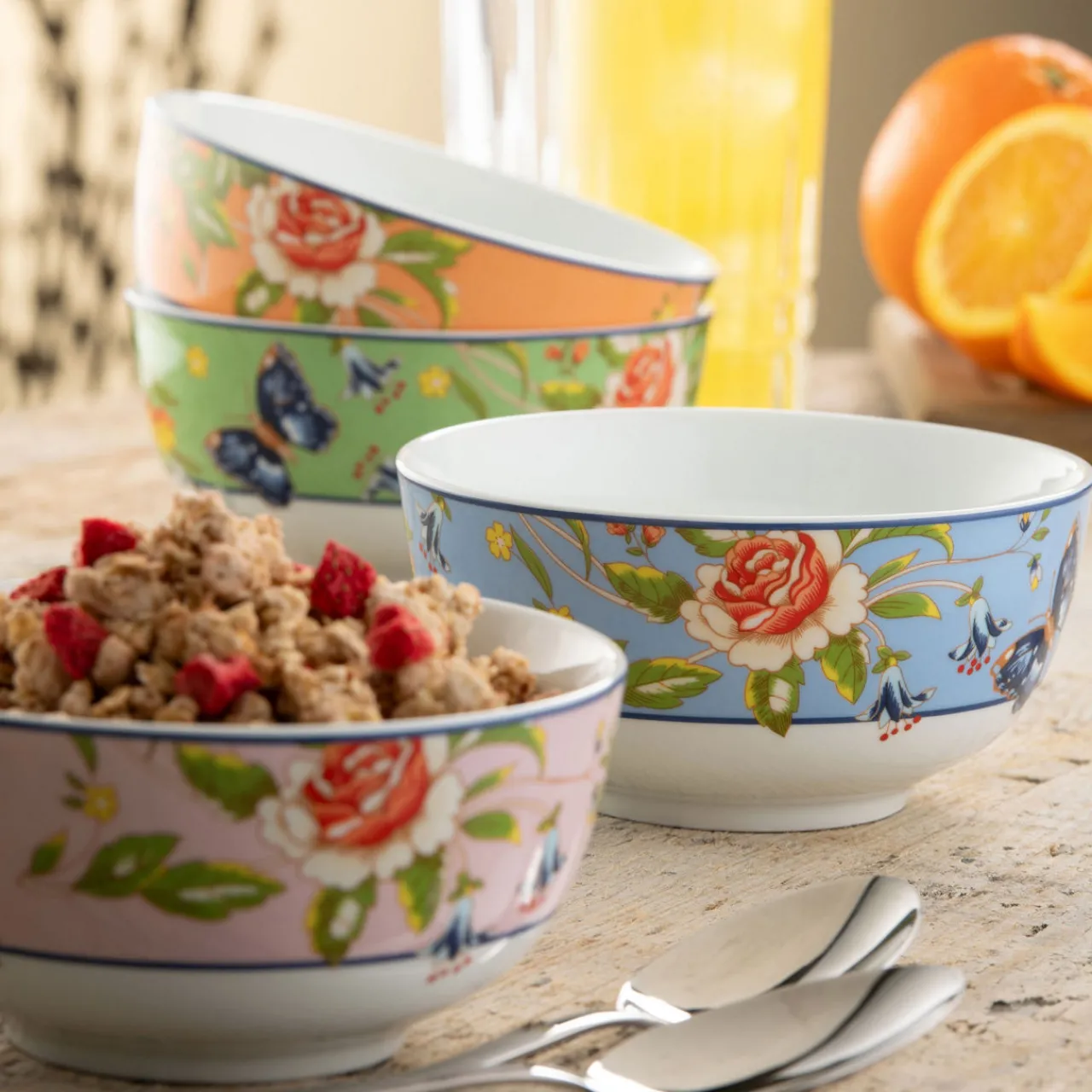 Fashion AYNSLEY Cottage Garden - Cereal Bowls X 4
