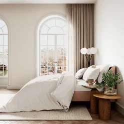 Cotton Sateen Large Oxford Pillowcase Pair Chalk