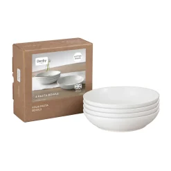 Cotton White Set Of 4 Pasta Bowls
