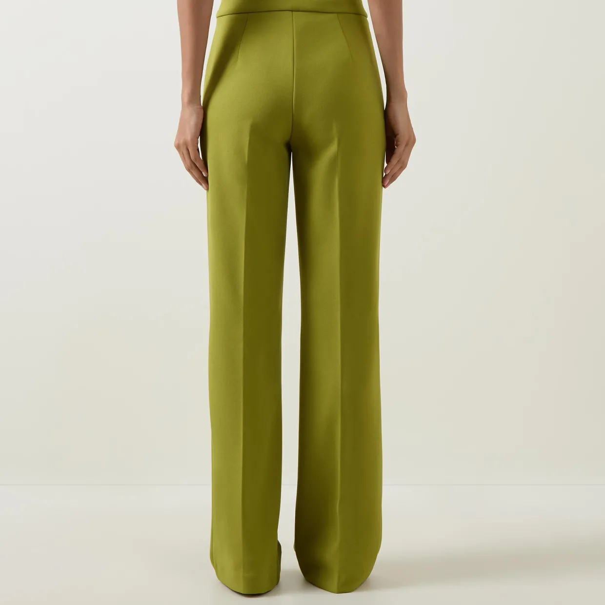 Crepe-Knit Wide Leg Trousers