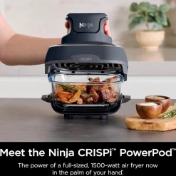 Hot NINJA CRISPi 4-in-1 Portable Glass Air Fryer Cyber Space