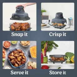 Hot NINJA CRISPi 4-in-1 Portable Glass Air Fryer Cyber Space