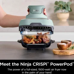 CRISPi 4-in-1 Portable Glass Air Fryer Sage