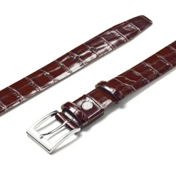 Croc Embossed Leather Belt