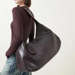 Online GANNI Croco XXL Hobo Bag