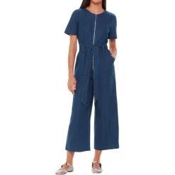 Outlet WHISTLES Cropped Denim Jumpsuit