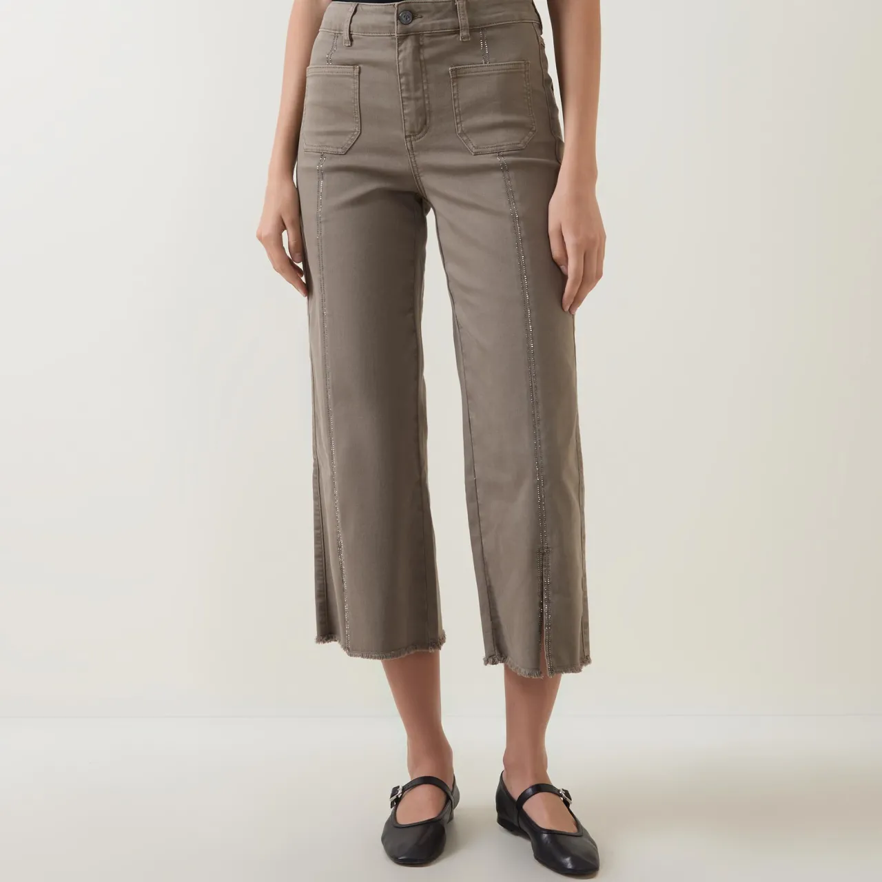 Sale JOSEPH RIBKOFF Cropped Wide Leg Jeans