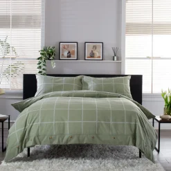 Crossley Heath Duvet Set Green/White