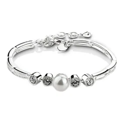 Clearance NEWBRIDGE SILVERWARE Cubic Zirconia & Faux Pearl Bracelet