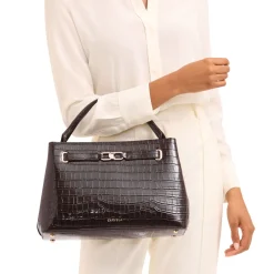 Daniella Large Croc-Embossed Tote Bag