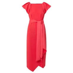 Discount CAROLINE KILKENNY Della Puff-Sleeve Belted Asymmetric Dress