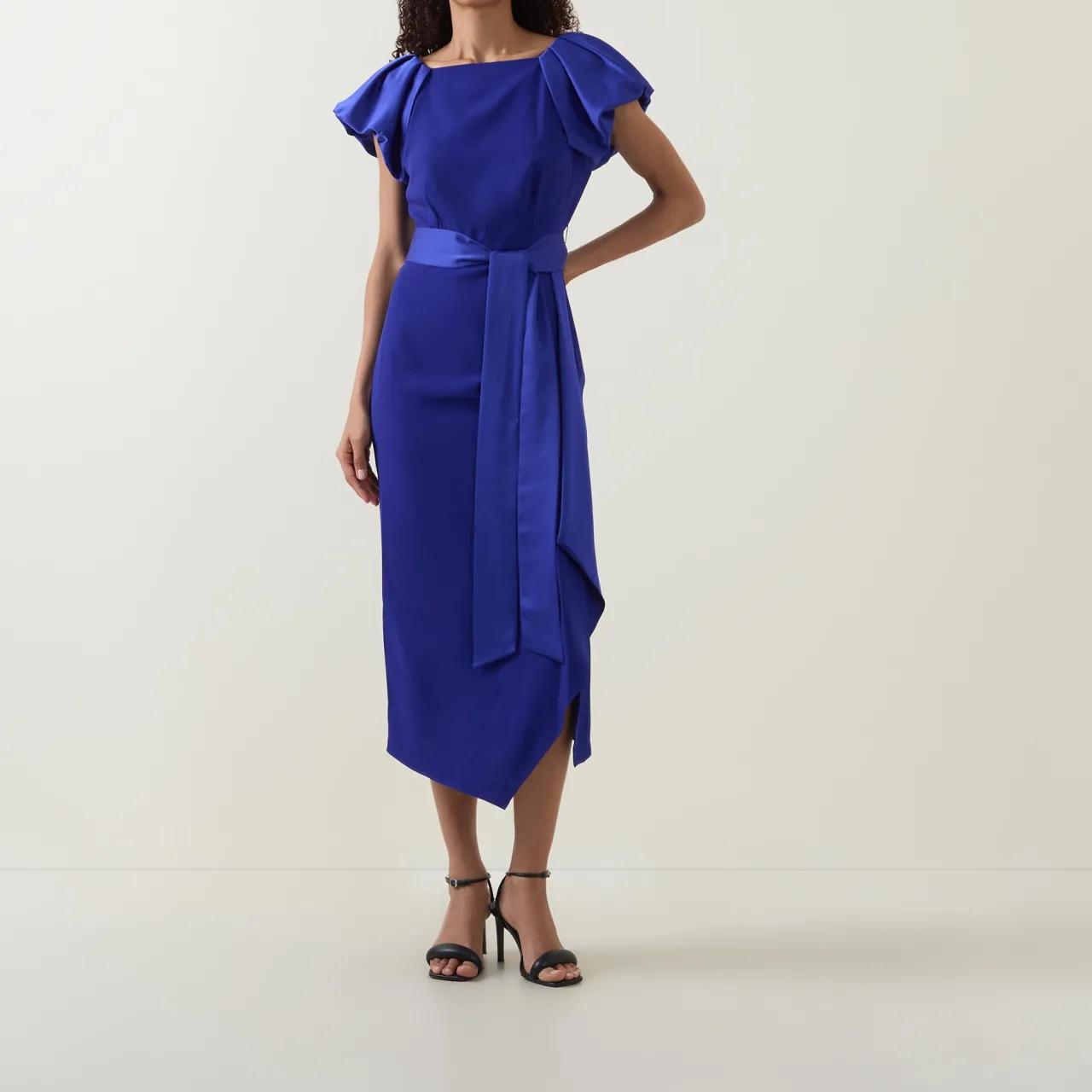 Hot CAROLINE KILKENNY Della Puff-Sleeve Belted Asymmetric Dress